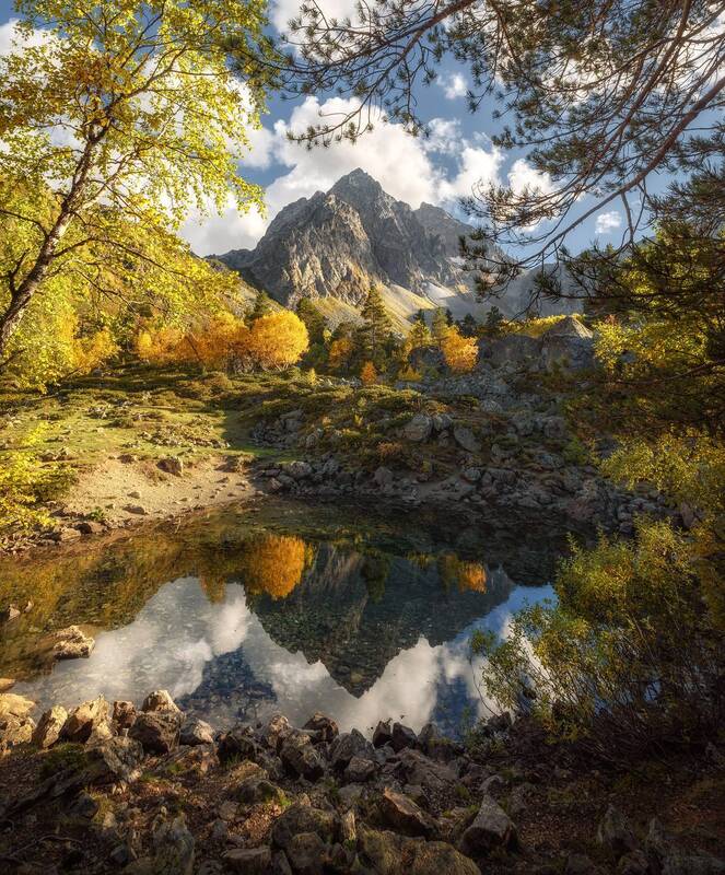 кавказ, карачаево-черкесия, кчр, архыз, горы, озеро, горное озеро, горы осенью, осень в горах Секретное озеро фото превью