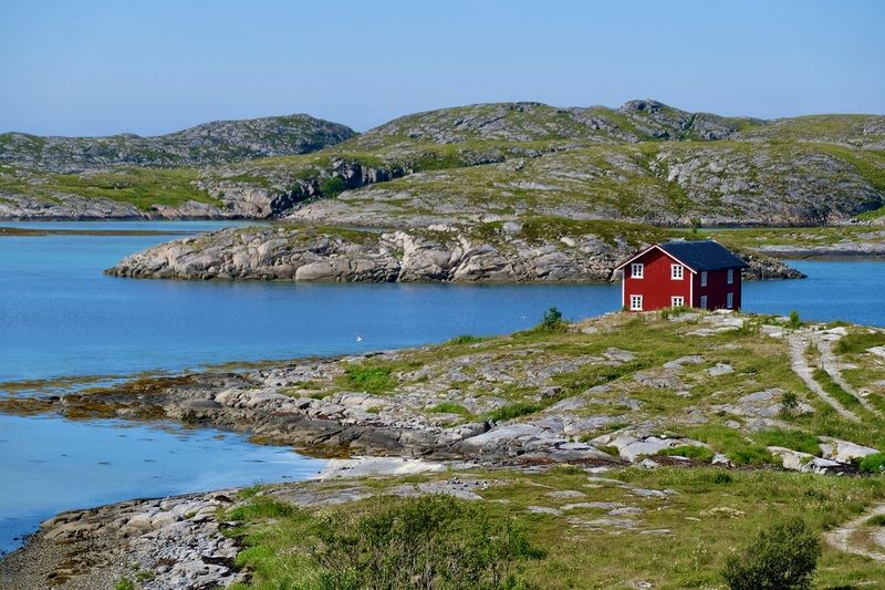 Landscapes, Norway, House, Fjord, Colors Домик во фьорде фото превью