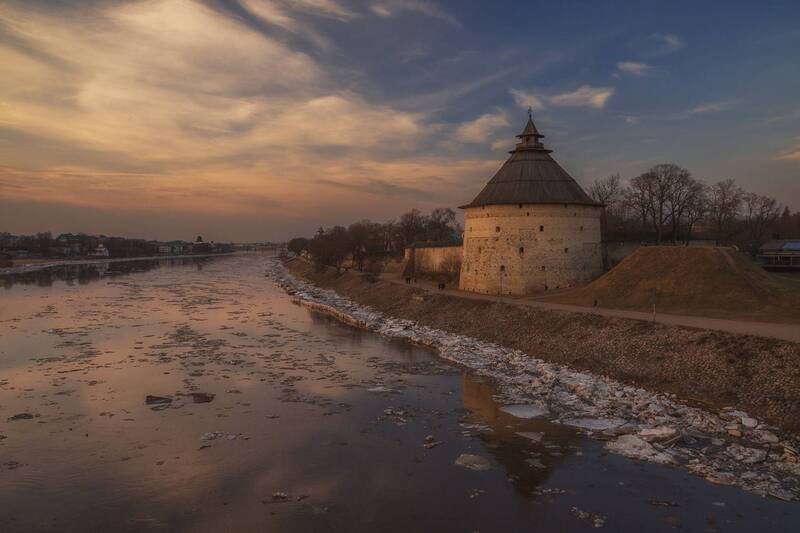 весна, небо, природа Ледоход на Великой.... фото превью