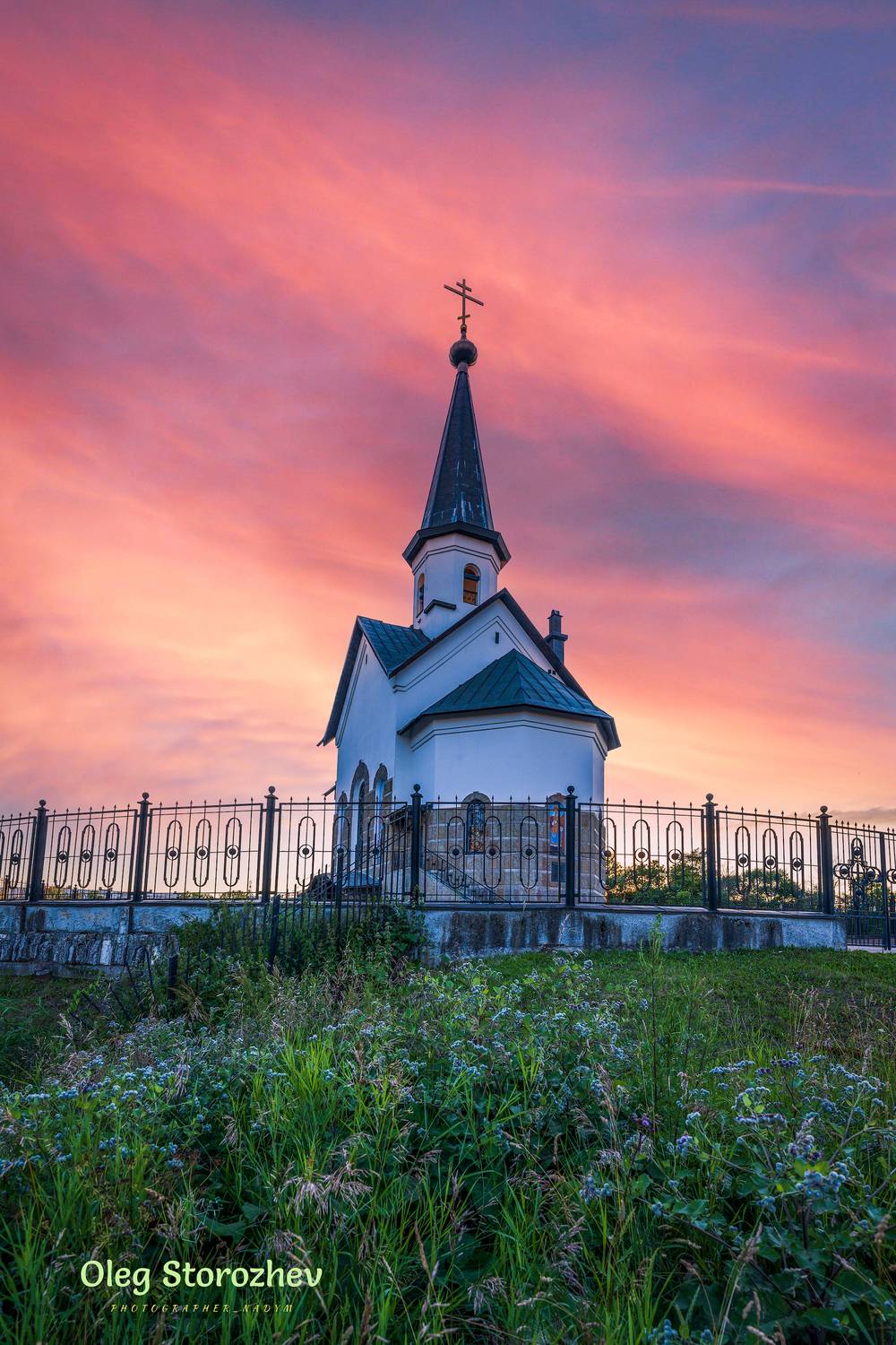 храм, церковь, небо, закат, пулковский парк, пейзаж, Сторожев Олег