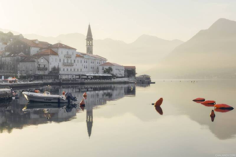 черногория, рассвет, архитектура, пейзаж Туманное утро в Перасте фото превью