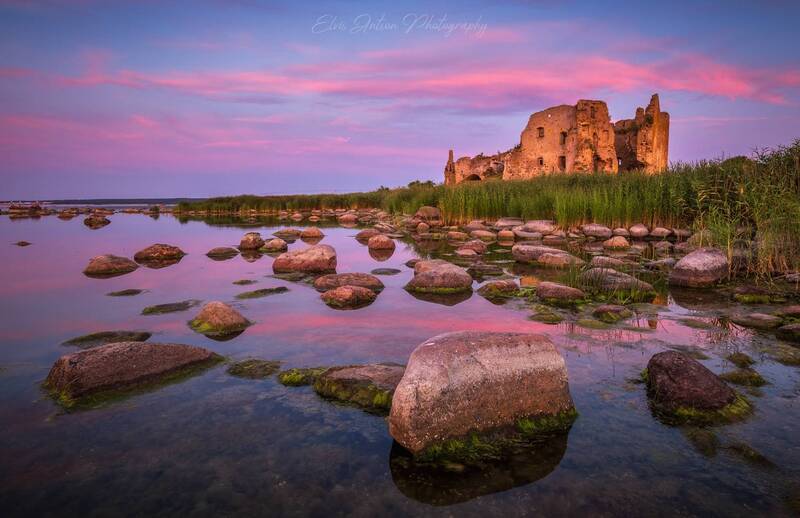 замок, балтийское море, эстония, руины, закат, море, природа, elvis antson Руины морского замка фото превью