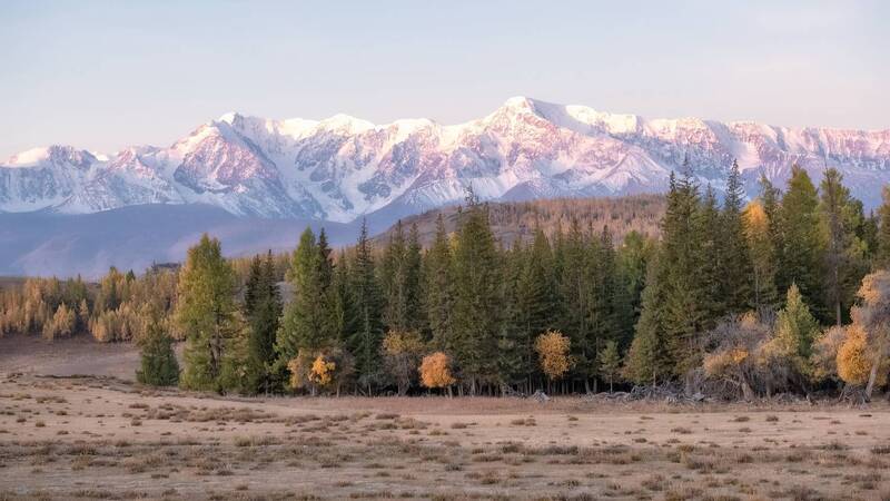 алтай, курайская степь, утро, осень, северо-чуйский хребет Просыпается природа фото превью