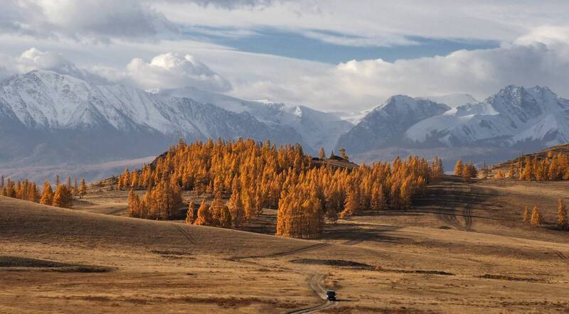алтай, горный алтай, республика алтай, северо-чуйский хребет, вершина актру, курай Дорога с Курайских холмов фото превью