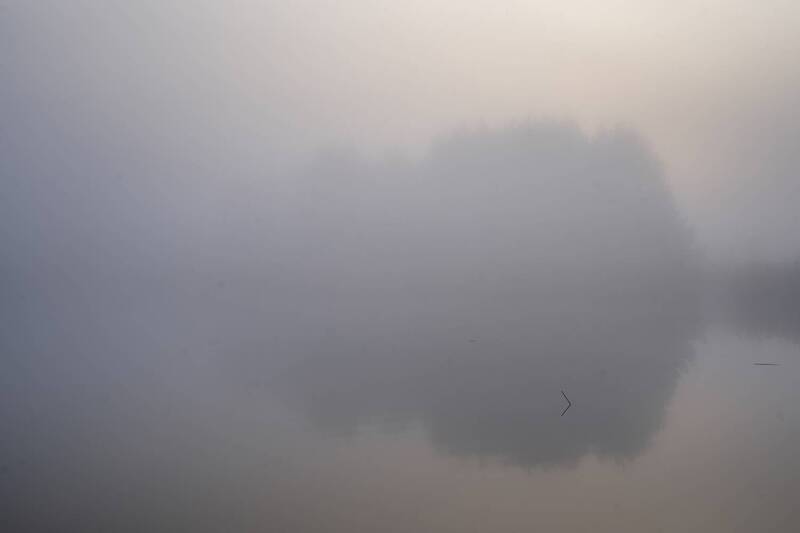 lake, mist, morning Morning mist фото превью