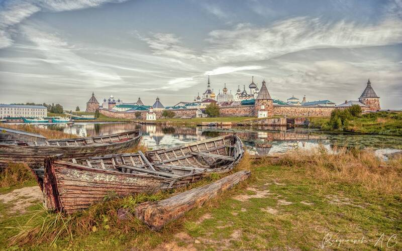 соловки, монастырь, лодки Открытка \\\