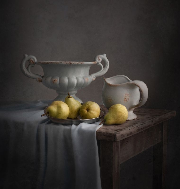 Still life, pears, light, texture, shadow, table Pears and solitude фото превью
