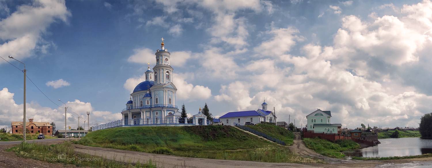 церковь, храм, трасса м53, собор, пруд, фототуризм, путешествия по россии, путешествия на автомобиле, путешествие, панорама, sony rx photo, sony rx 100, Сарапулов Игорь
