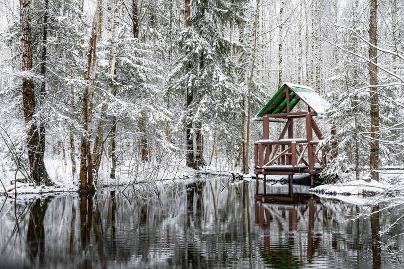 лес, весна, снег, снегопад, апрель, беседка, пейзаж Беседка фото превью