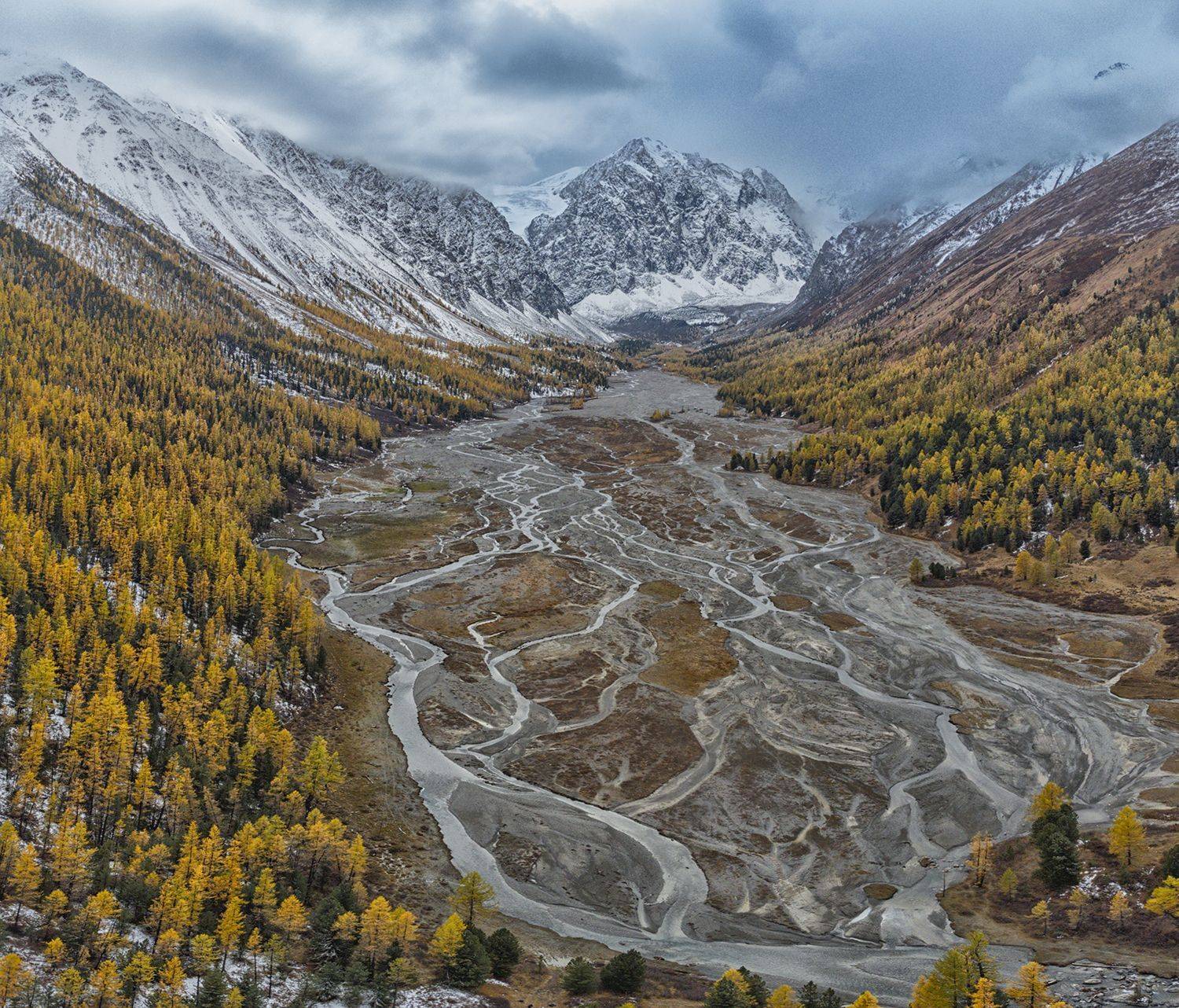 Россия, Алтай Актру, дрон, аэросъемка, пейзаж, долина, Лариса Дука