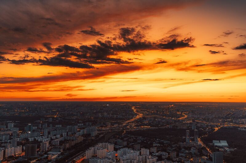 Закат над Москвой. Вид с телебашни Останкино. фото превью
