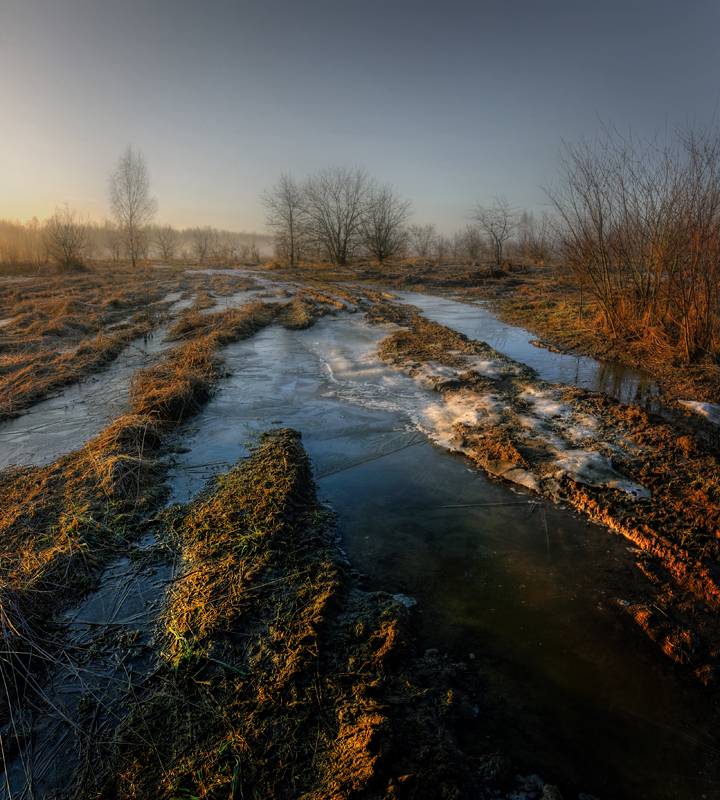 весна, дорога, апрель, фото России, пейзажи России, природа России, Александр Бархатов