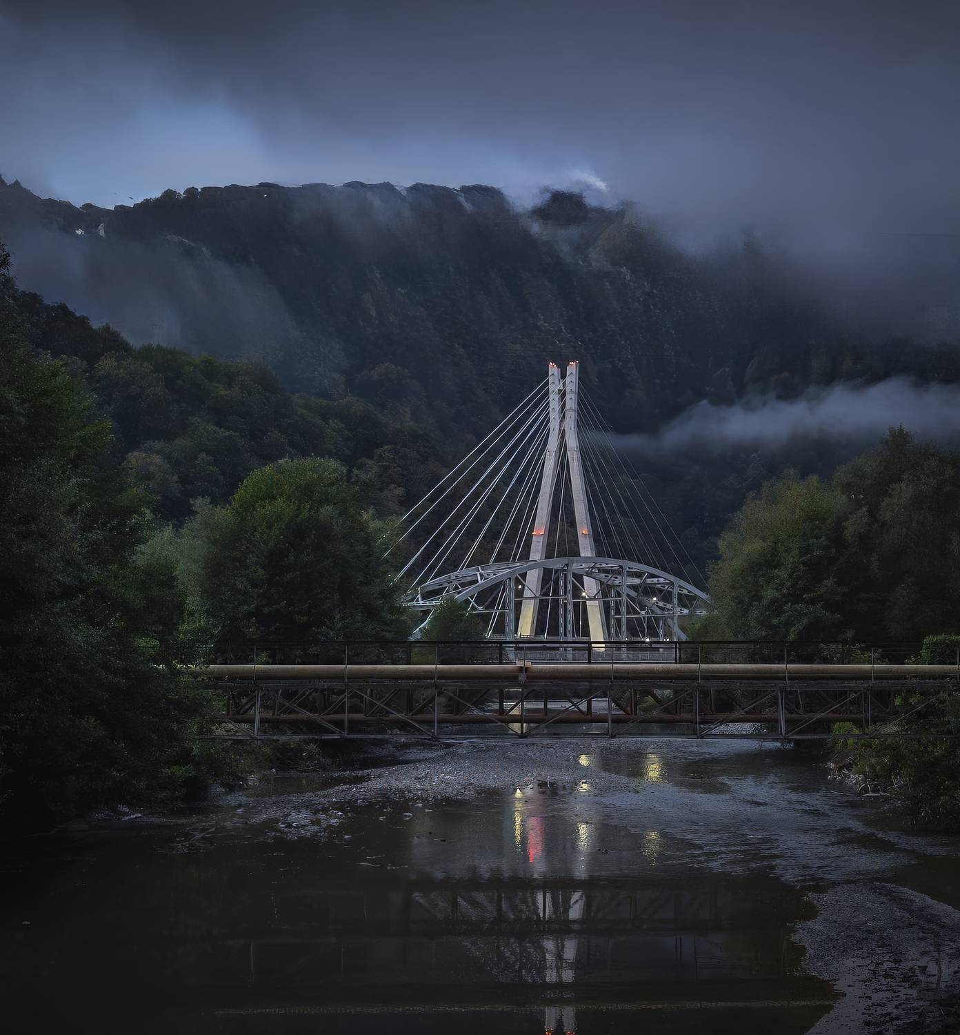 мосты, мост, краснополянский мост, мзымта, аэросъемка, Игорь Юркин