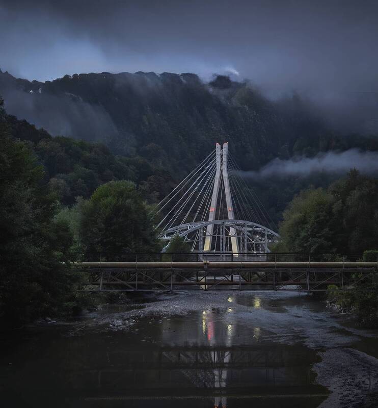 мосты, мост, краснополянский мост, мзымта, аэросъемка Мосты фото превью