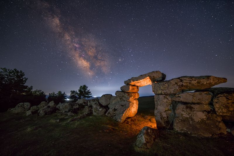 milkyway, astrophotography, landscape Milky Way Near Tejisi Menhir фото превью