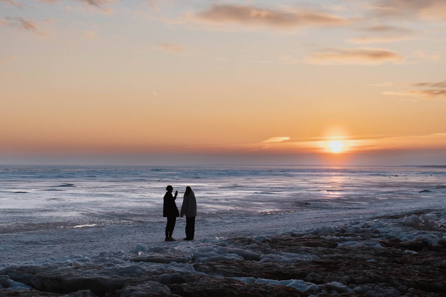 природа, закат, весна, холодная весна, nature, seacoast, sunset, финский залив, Наталья Деменкова