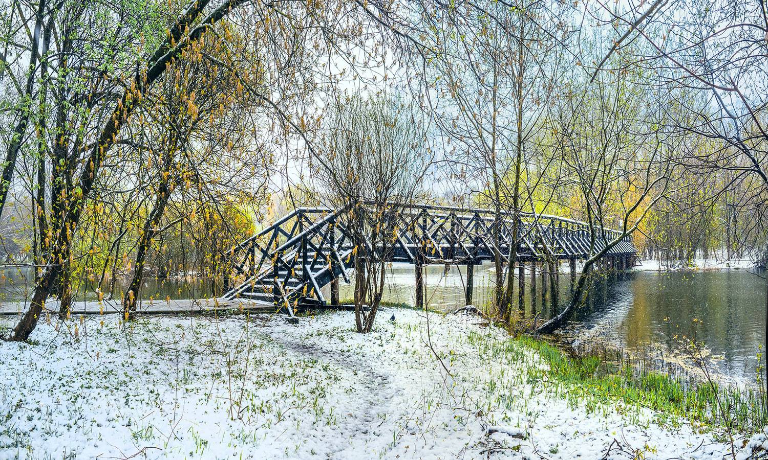 весна, апрель, снег, москва, Виктор Климкин