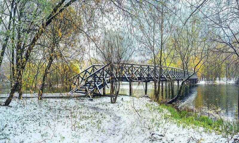 весна, апрель, снег, москва Апрельский снег фото превью