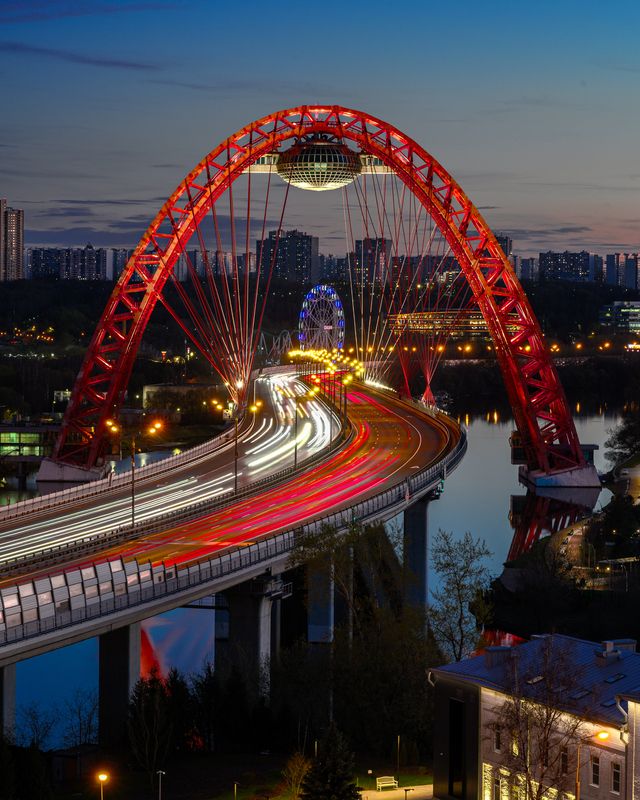 Москва, Россия, мост, закат, вечер Живописный мост фото превью
