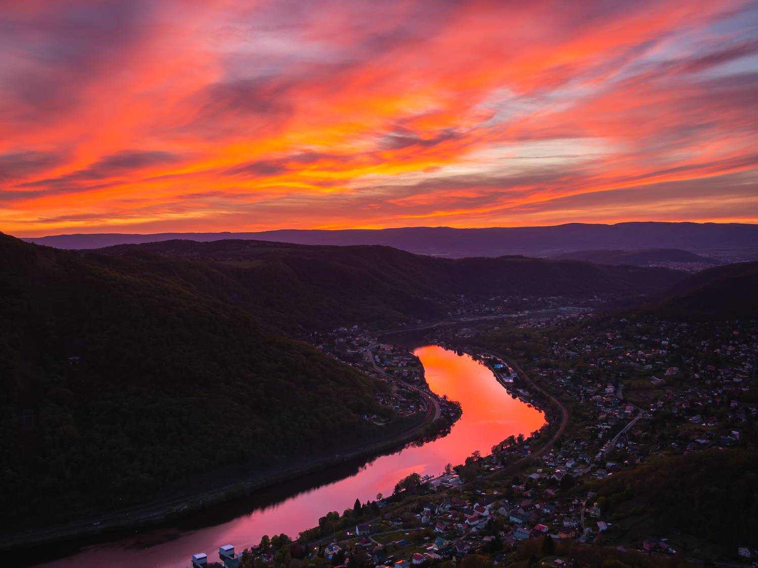 elbe, river, czechia, czech, porta bohemica, sunset, clouds, colours, Slavom&iacute;r Gajdo&scaron;