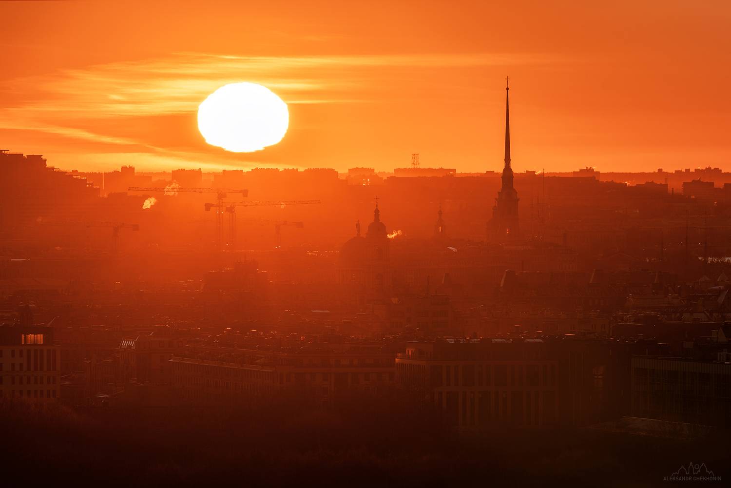 санкт-петеребург, петропавлоская крепость, рассвет, солцне, Чехонин Александр