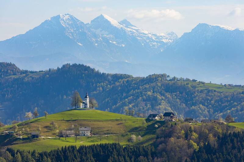 альпы, церковь, европа, австрия, словения, alps, avstria, slovenia, church, skofja loka, шкофья лока, evropa Альпийский пейзаж фото превью