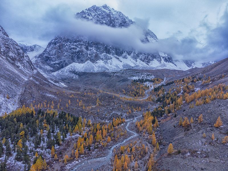Россия, Актру, аэросъемка, пейхаж Скоро зима фото превью