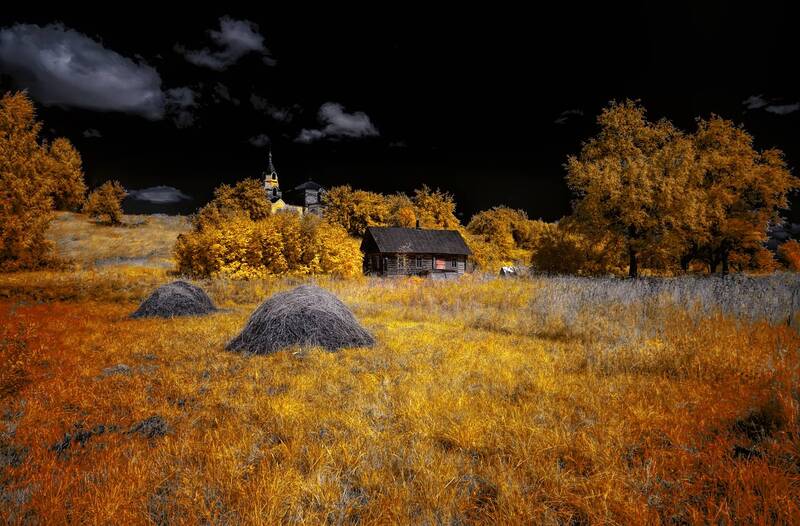 infrared, инфракрасная фотография, пейзаж, инфракрасное фото, лето, ик-фото Никто здесь больше не живет фото превью