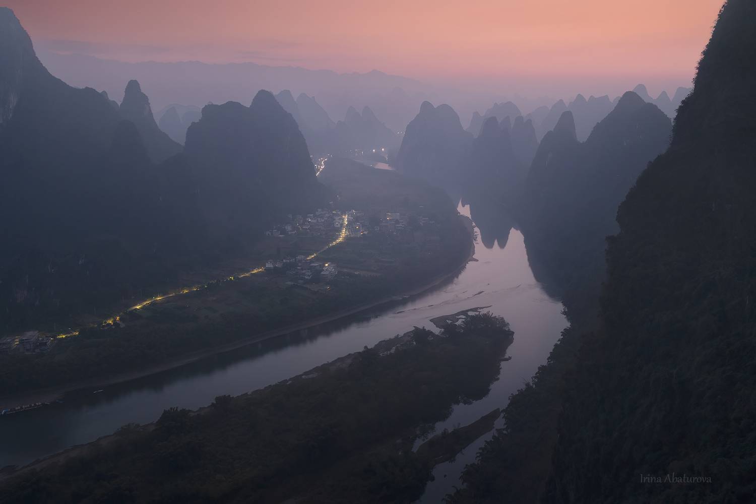 китай, яншо, река ли, карстовые холмы, гуйлинь, сянгун, xianggong, рассвет, Ирина Абатурова