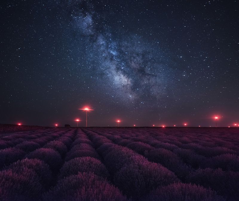 болгария, лаванда, млечный, путь Лаванда и космос фото превью