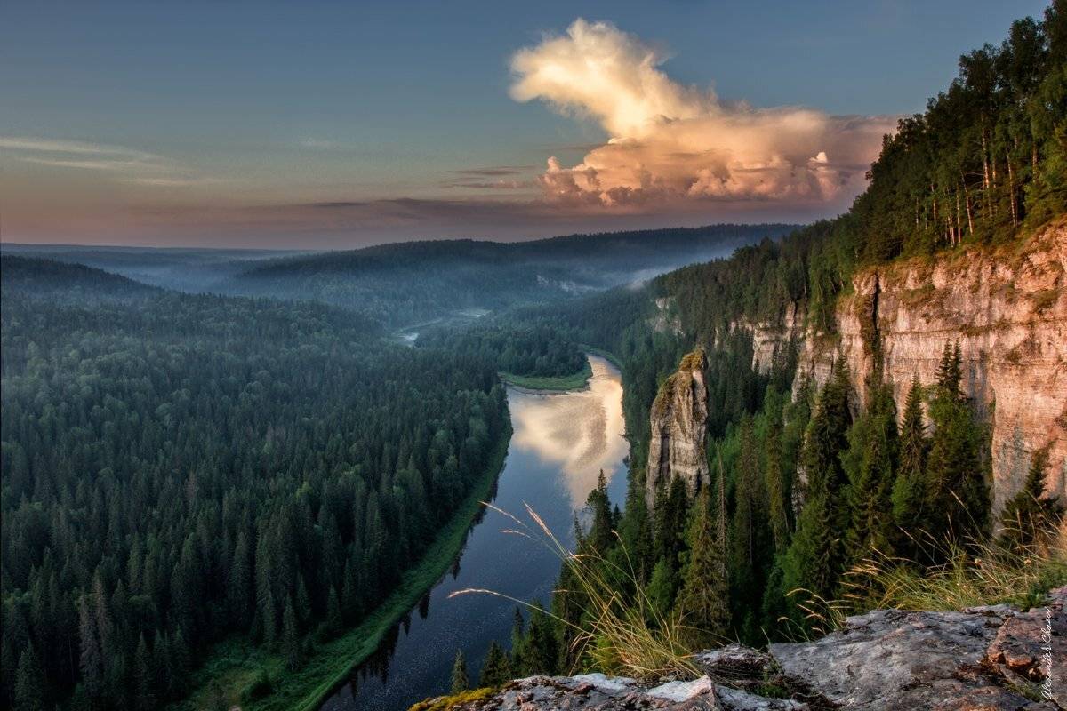 Урал, лето, тайга, река, облака, природа, Александр Чазов