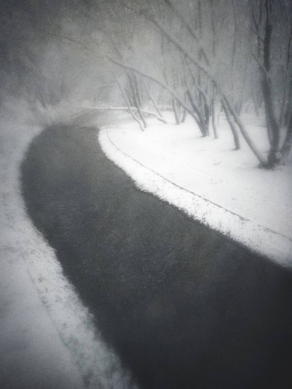 чб, пикториализм, пейзаж, снег, Сергей Кот