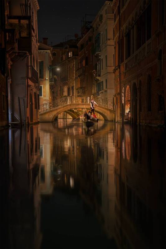 @venezia, venezia DOLCEMENTE SCIVOLA LA GONDOLA SULL\\\'ACQUA -VENEZIA-PONTE DE PISCINA фото превью
