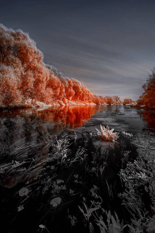 ик-фото, инфракрасное фото, инфракрасная фотография, пейзаж, осень, infrared В черной воде фото превью