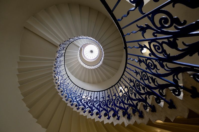 City/Architecture, Staircase, London, Somerset House, Geometry, Blue Голубой тюльпан фото превью