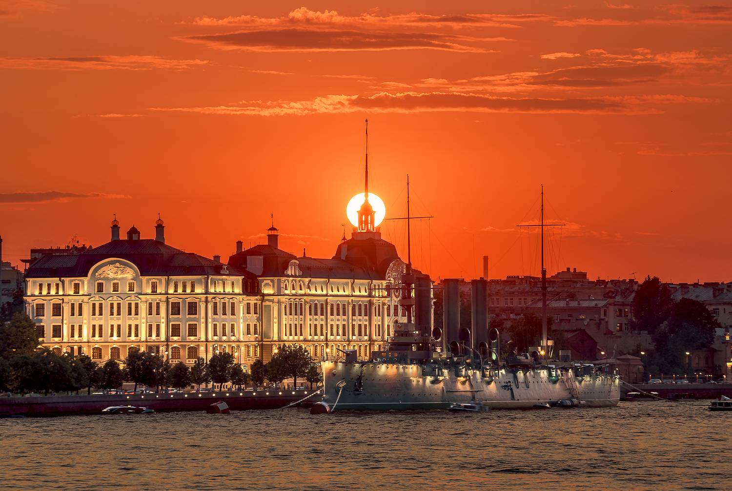 санкт-петербург, питер, нева, аврора, закат, солнце, город на закате, Zakharov Armen