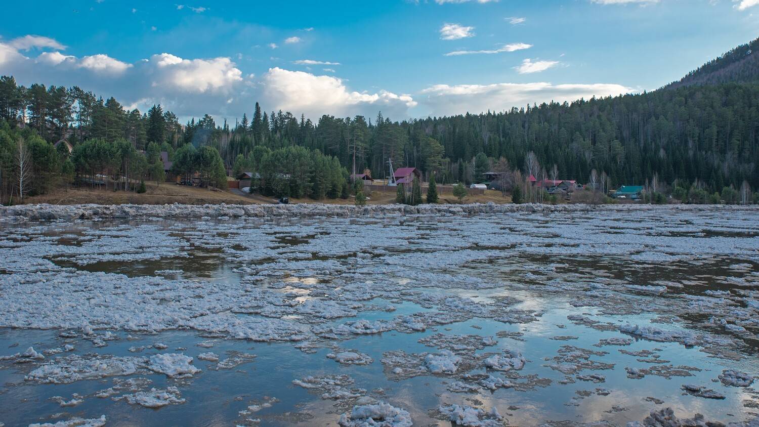 ледоход, река, хутор, деревня, Мальцев Юрий