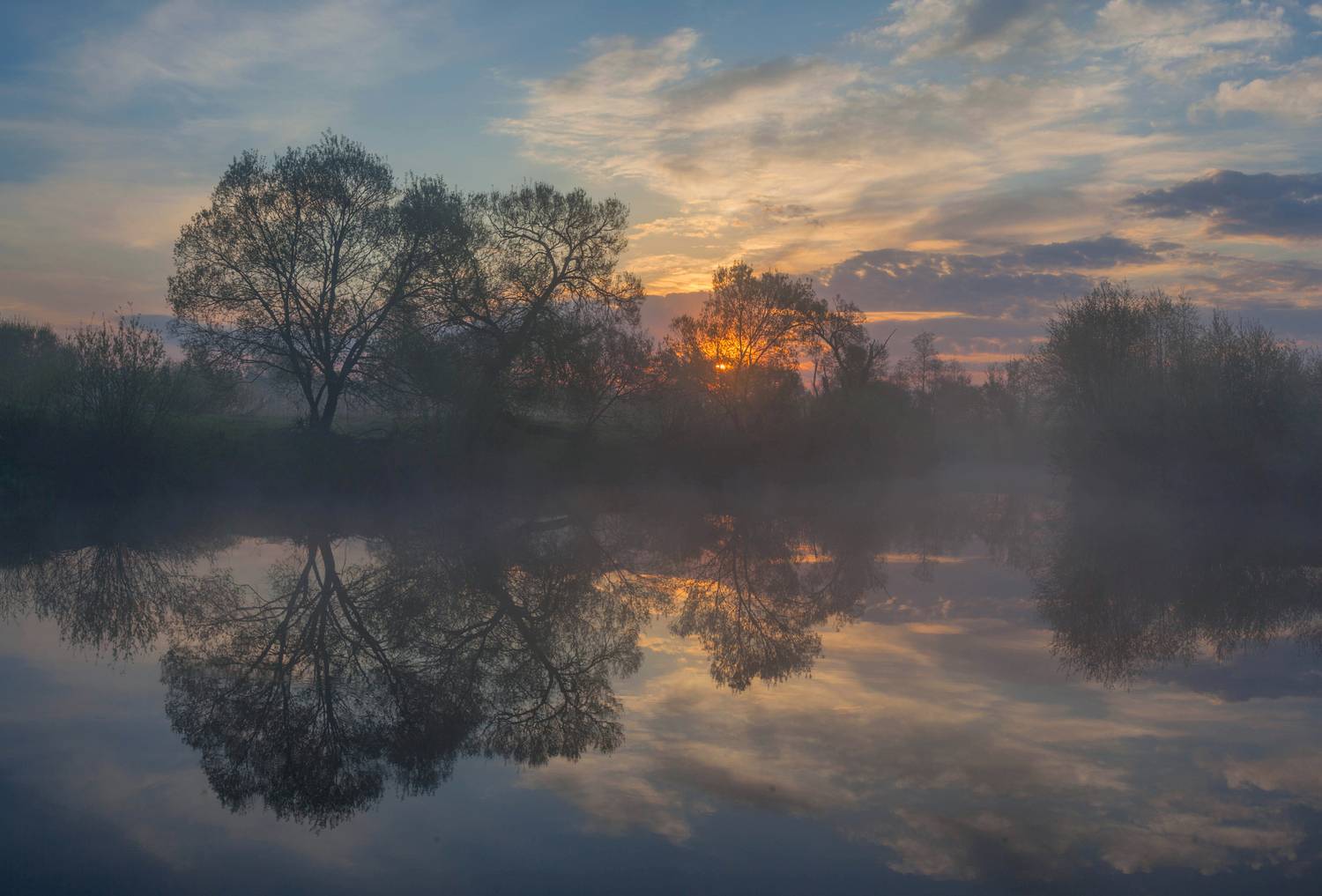 рассвет, весна, река, Свистков Александр