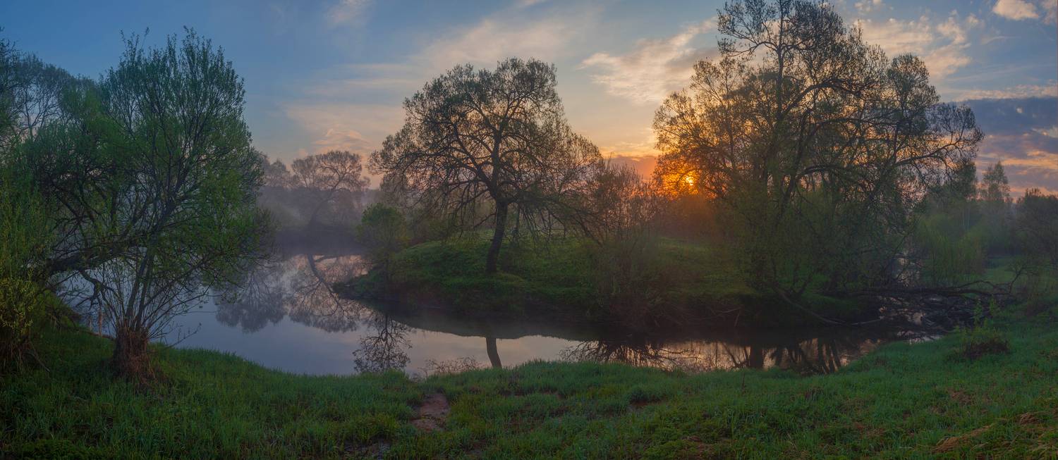 рассвет, река, весна, Свистков Александр