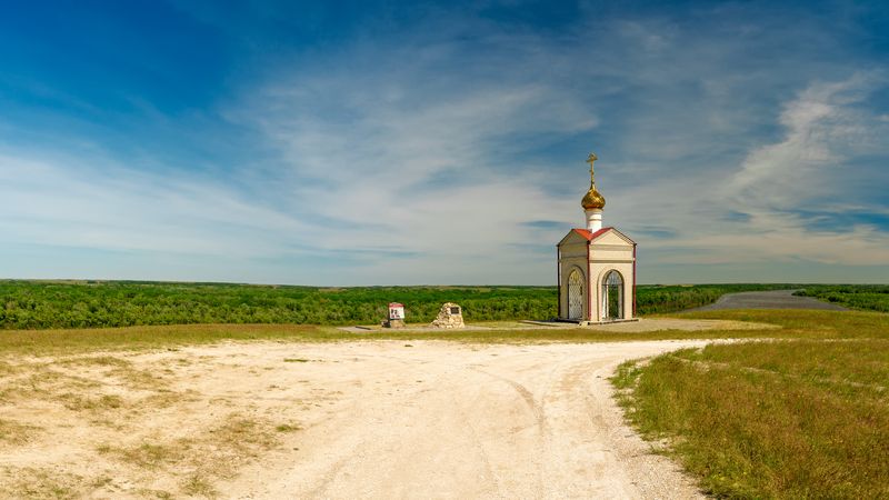 Васильевская часовня на утесе Шукшина. Клетский район Волгоградской области. Место съемки х\\\\ф \\\