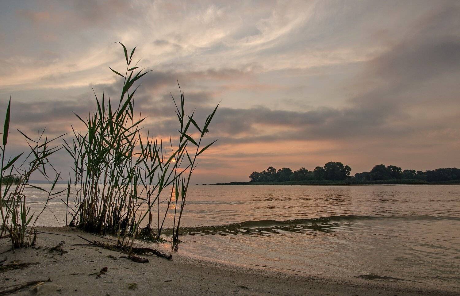 Небо, Облака, Рассвет, Река, Утро, Валерий Наумов