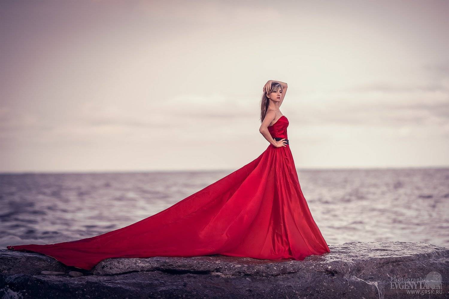 девушка,море,платье, Евгений Ланин