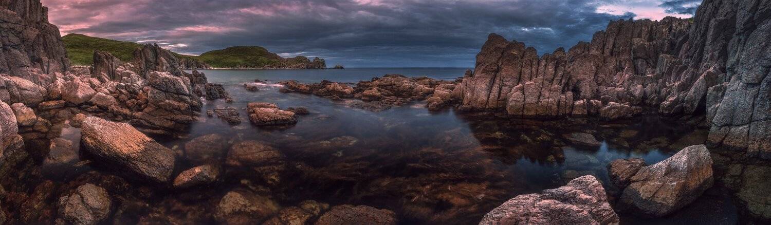 Вода, Камни, Море, Небо, Облака, Панорама, Скалы, Андрей Кровлин