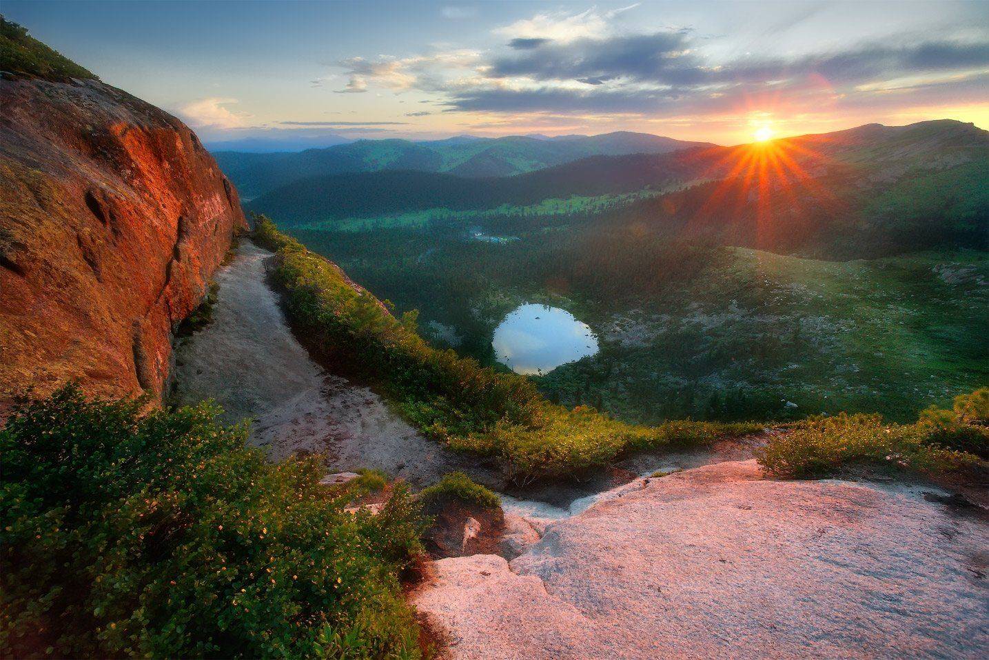 горы, ергаки, закат, радужное, Владимир Ляпин