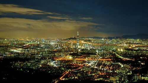 Seoul night view from mountain