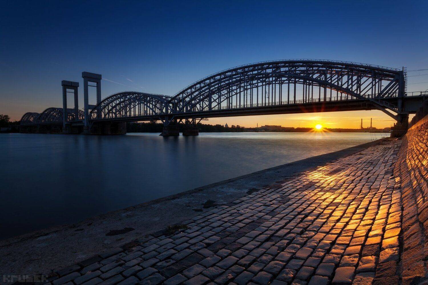 городской пейзаж, закат, мост, нева, санкт-петербург, KrubeK