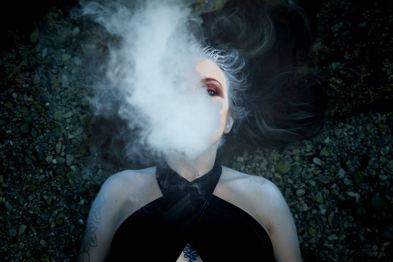 Portrait, Smoke, Girl, Maksims Novikovs
