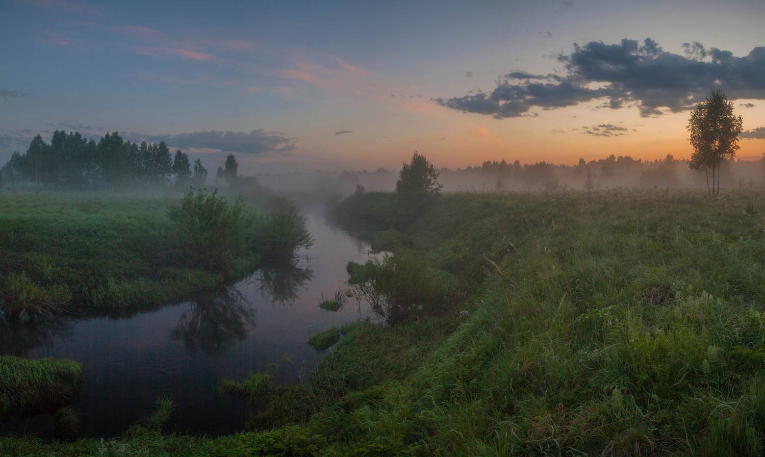 рассвет, весна, река, поле, Свистков Александр