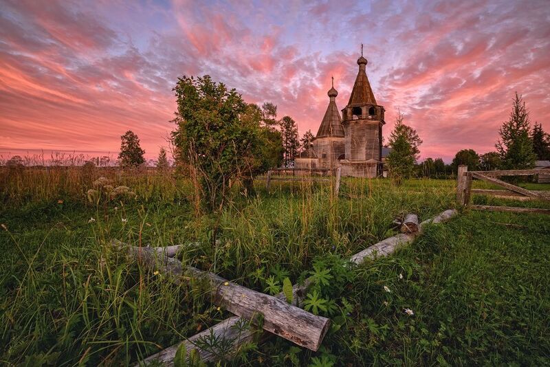 Ошевенск Розовый вечер В Ошевенске...  фото превью