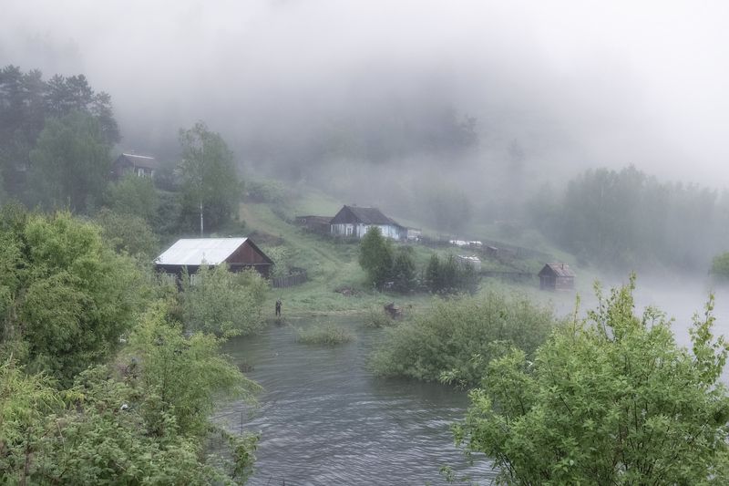 кордон, домики, сибирь, половодье Старый кордон фото превью